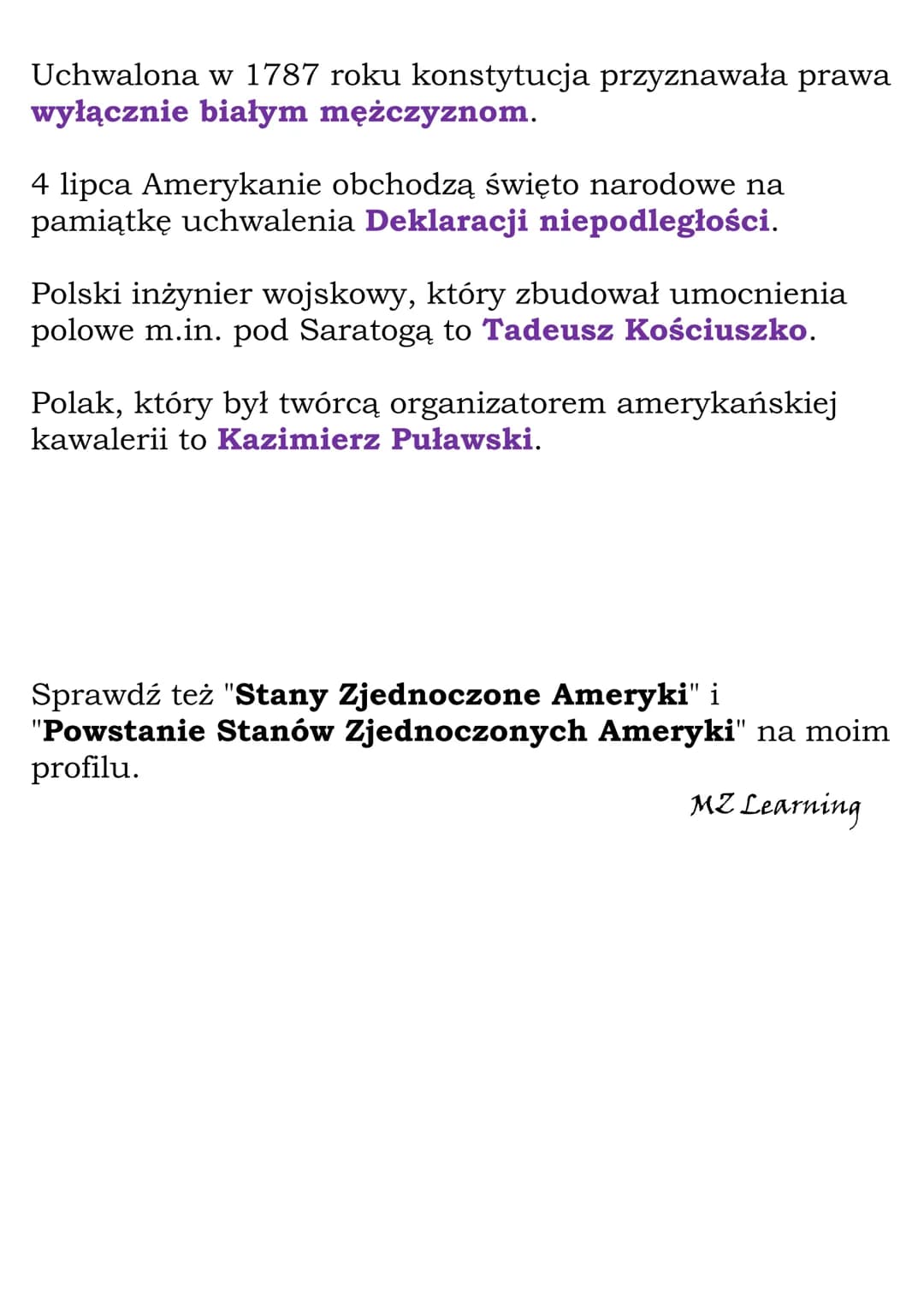 Powstanie Stanów
Zjednoczonych Ameryki -
Test
W połowie XVIII wieku w Ameryce Północnej istniało 13
kolonii
brytyjskich.
francuskich.
hiszpa