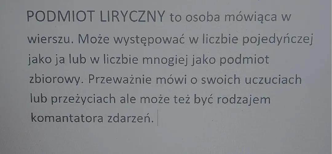 Kim jest podmiot liryczny?