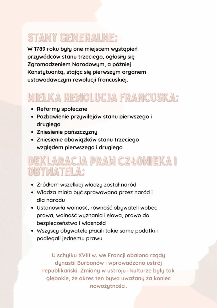 WIELKA REWOLUCJA
FRANCUSKA
FRANCJA W I POŁOWIE
XVIII WIEKU:
• Niski autortet władcy
Wysokie wydatki na utrzymanie
dworu królewskiego
●
• Kry