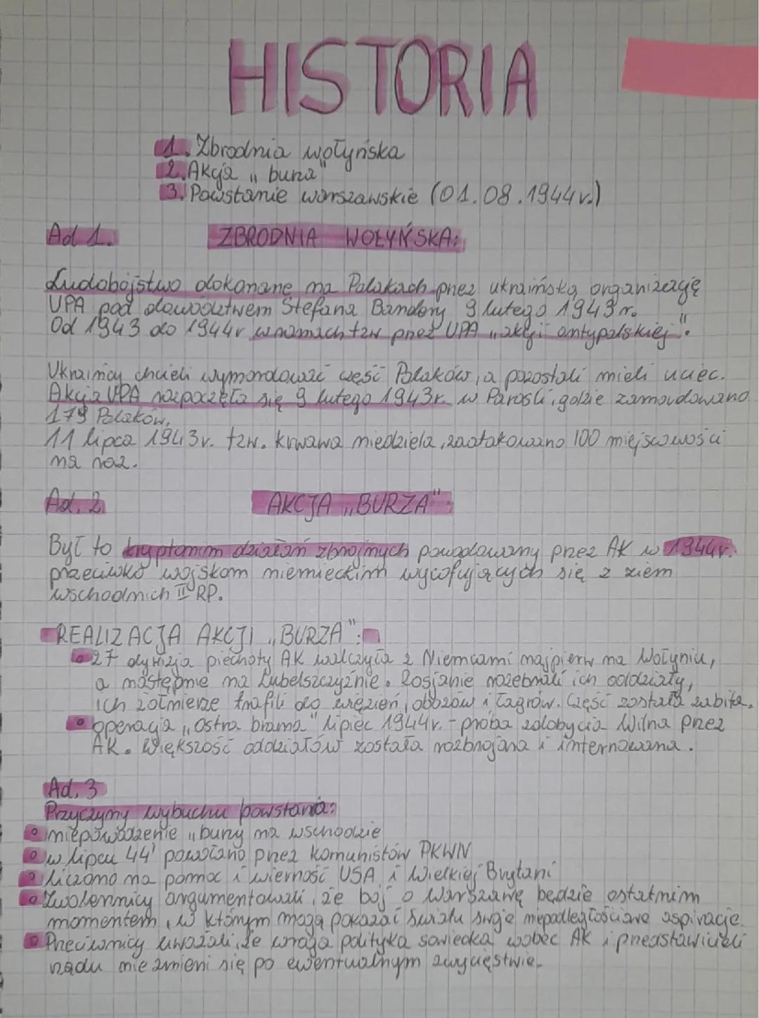 Zbrodnia Wołyńska, Akcja Burza i Powstanie Warszawskie: Wyjaśnienia i Analiza