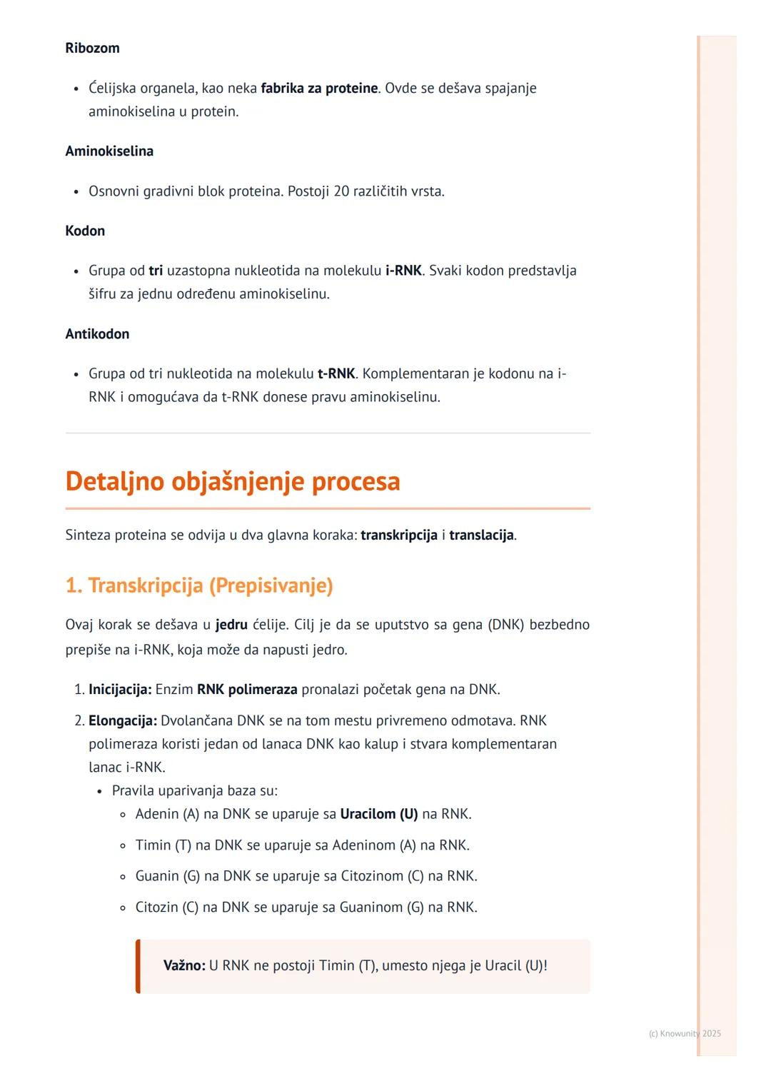 # Sinteza proteina (osnovni principi)

Uvod u sintezu proteina

Sinteza proteina je jedan od najvažnijih procesa u ćeliji. To je proces u ko