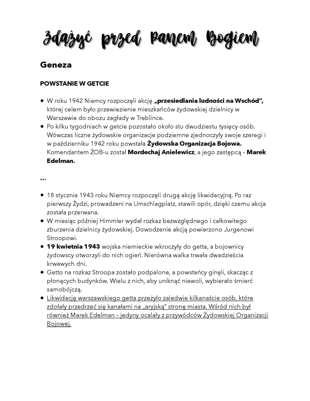 ZDĄŻYĆ PRZED PANEM BOGIEM - OPRACOWANIE