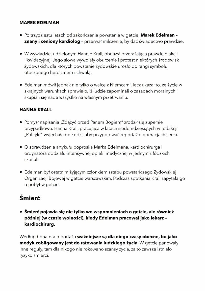 zdążyć przed panem Bogiem
Geneza
POWSTANIE W GETCIE
• W roku 1942 Niemcy rozpoczęli akcję „przesiedlania ludności na Wschód",
której celem b