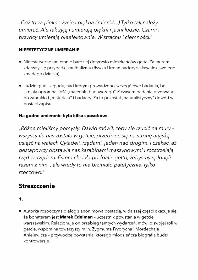 zdążyć przed panem Bogiem
Geneza
POWSTANIE W GETCIE
• W roku 1942 Niemcy rozpoczęli akcję „przesiedlania ludności na Wschód",
której celem b