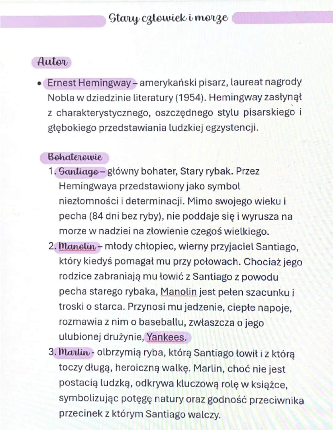 Stary człowiek i morze
Autor
Ernest Hemingway - amerykański pisarz, laureat nagrody
Nobla w dziedzinie literatury (1954). Hemingway zasłynął