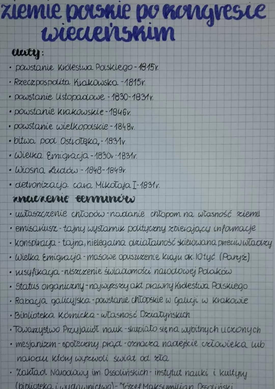 ziemie polskie po kongresie wiedeńskim