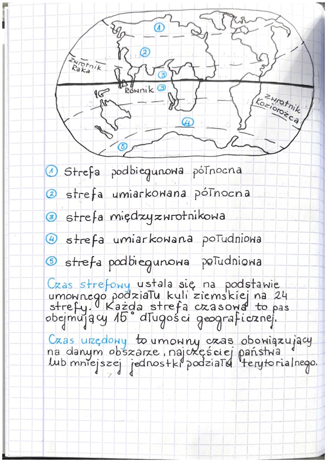 Ruch Ziemi i ich następstwa.
Ruch obrotowy :
Ziemia obraca się z zachodu na wschód.
• PeTny obrót Ziemi trwa 24h (dobe),
• Zmienia się rytm 