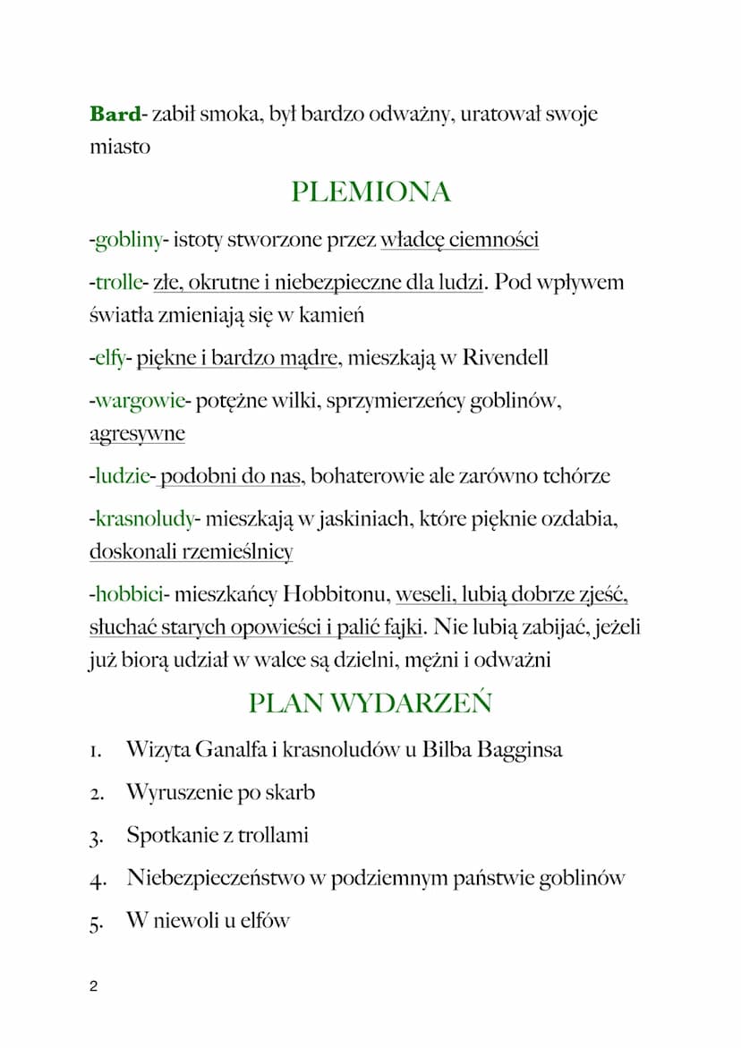 HOBBIT, CZYLI TAM IZ
POWROTEM
J.R.R.TOLKIEN
CZAS I MIEJSCE AKCJI
Akcja rozgrywa się około rok w Śródziemiu
BOHATEROWIE
你有
Beorn- człowiek-ni