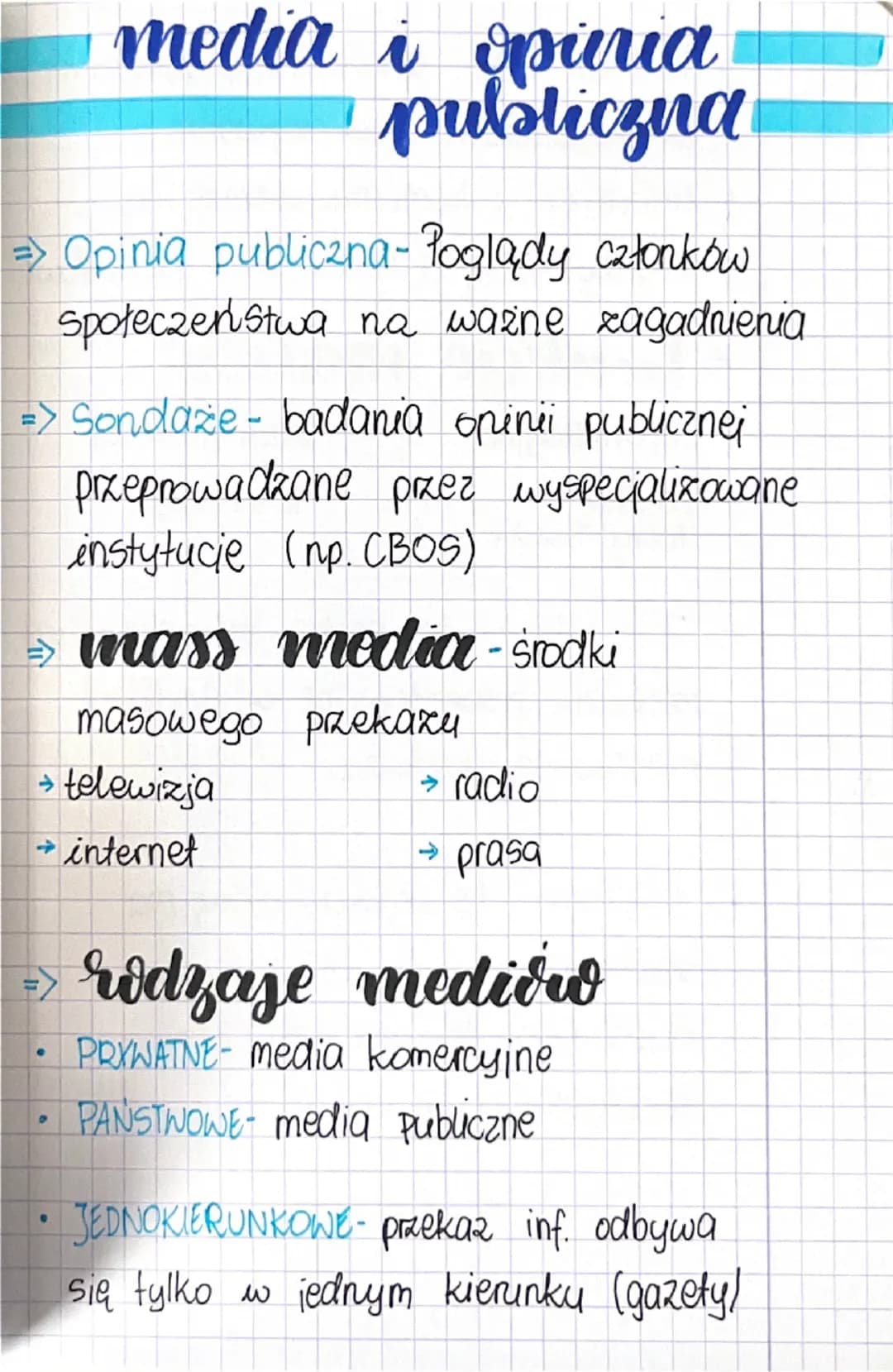 --- OCR Start ---
media i opinia
publiczna
⇒ Opinia publiczna-Poglądy członków
społeczeństwa na ważne zagadnienia
=> Sondaże - badania opini