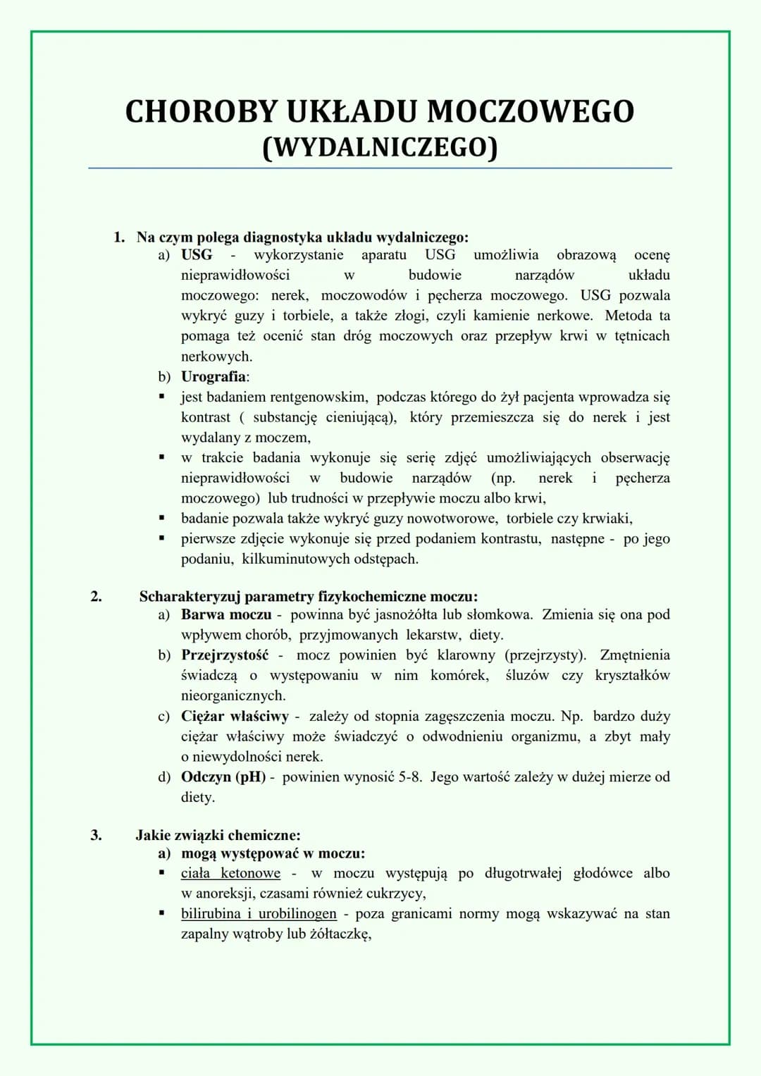 CHOROBY UKŁADU MOCZOWEGO (WYDALNICZEG0)
