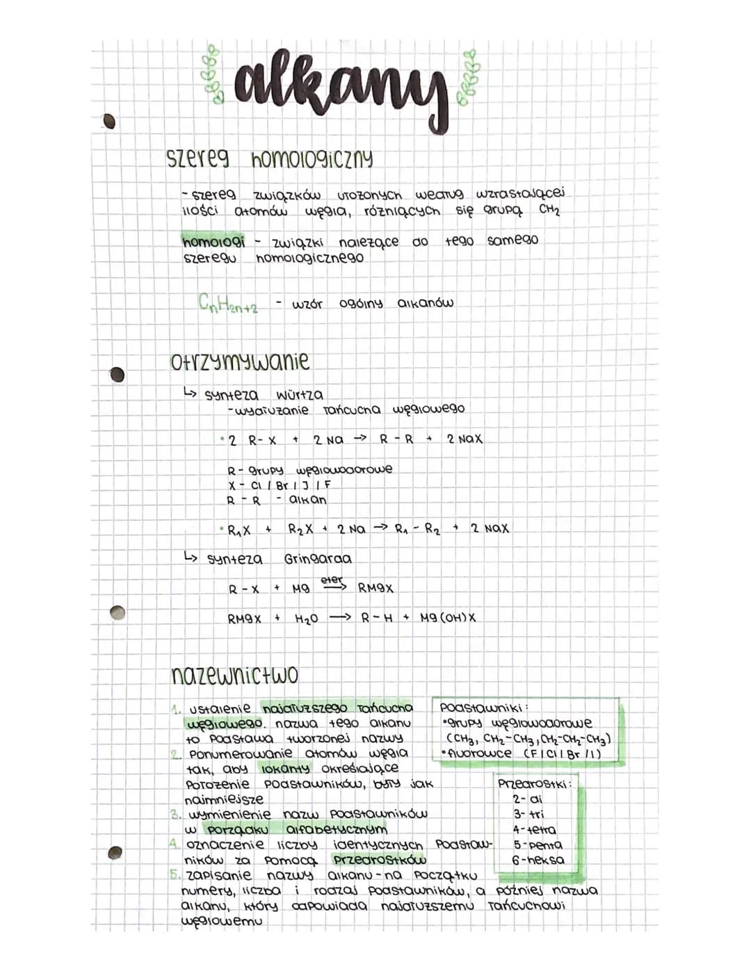 O
•
36880
alkany
szereg homologiczny
- szereg związków uTozonych weatug wzrastającej
ilości atomów węgia, rózniących się grupą CH₂
homologi 