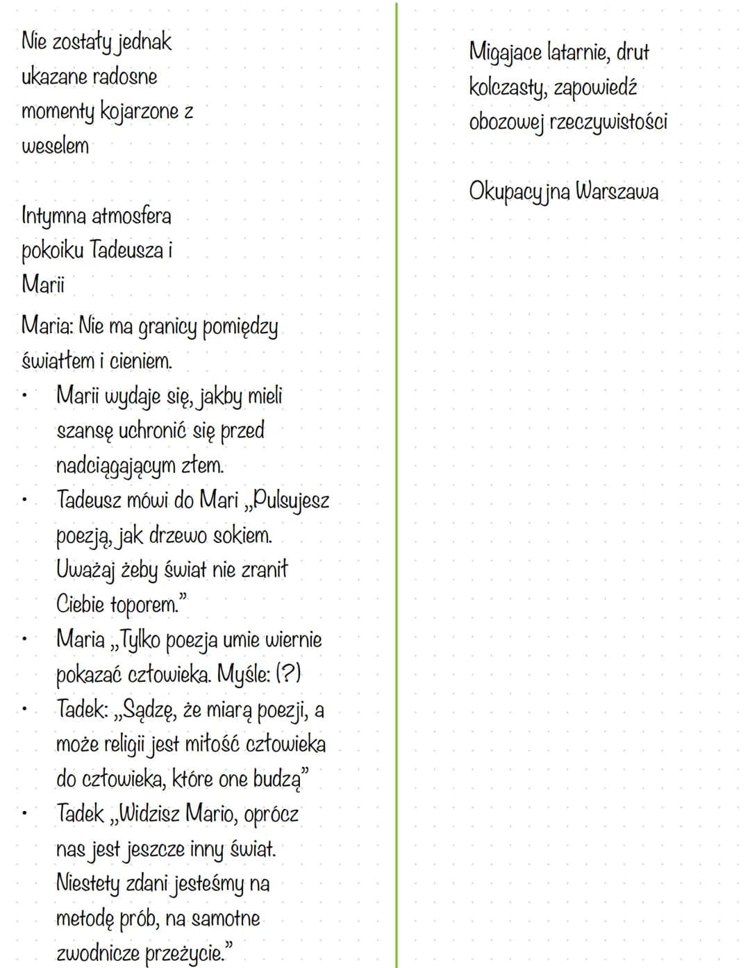 Temat: ,,Pożegnanie z Maria", czyli pożegnanie z... - dosłowny charakter
opowiadania Tadeusza Borowskiego.
Opowiadanie ,,Pozegnanie z Maria"