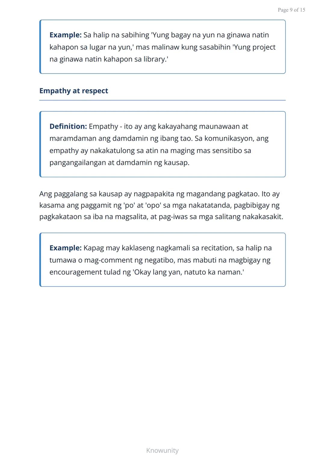Pag-unlad ng Sarili at Pakikipagkapwa: Mabisang Komunikasyon
Pagkatuto ng mga estratehiya sa mabisang
komunikasyon at pakikipagkapwa
Mga Lay