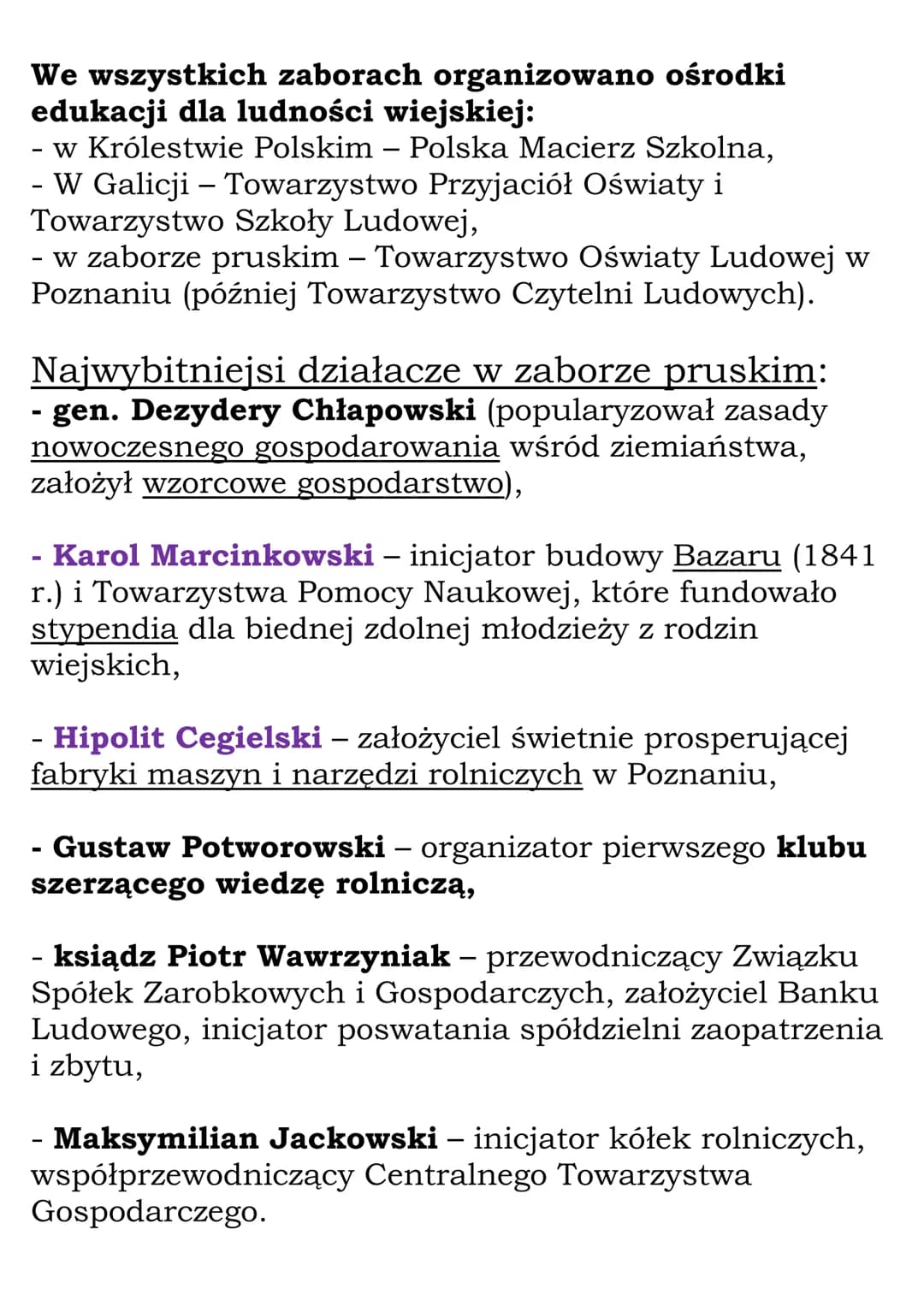 Gospodarka i
społeczeństwo
polskich
ziem
-
Praca u podstaw – legalne działania mające na celu
edukację i umacnianie świadomości narodowej
ch