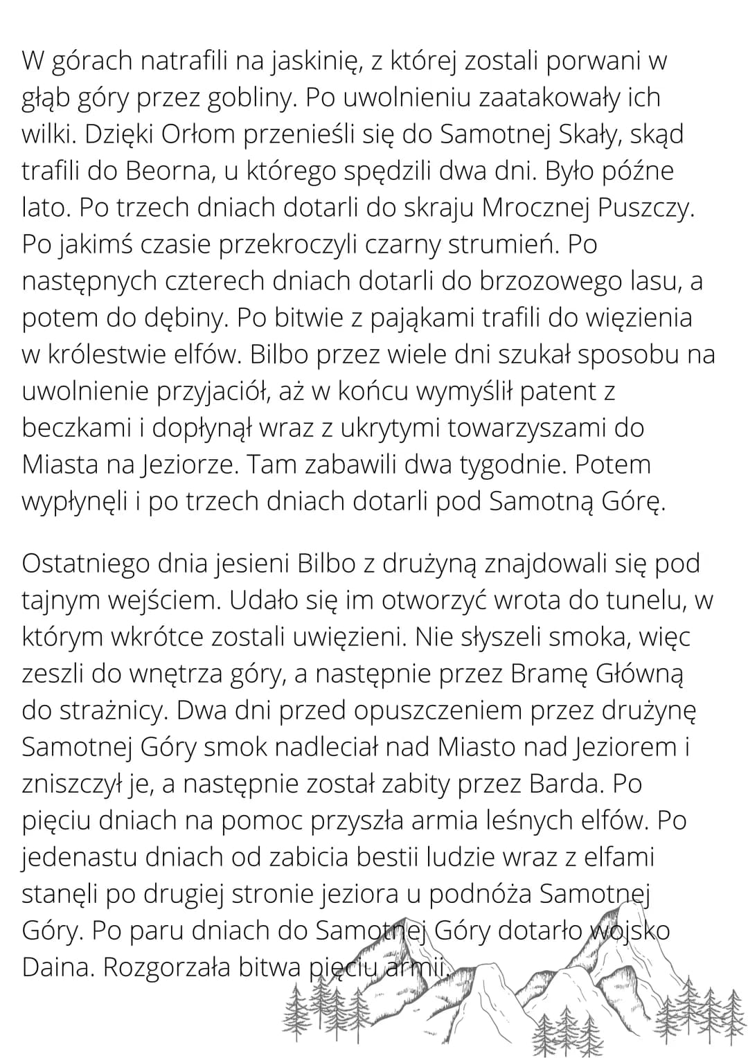 Hobbit
J. R. R. Tolkien
Czas akcji:
Akcja ,,Hobbita" rozgrywa się, a dokładniej w latach 2941-
2942. Właściwa akcja utworu rozgrywa się pomi
