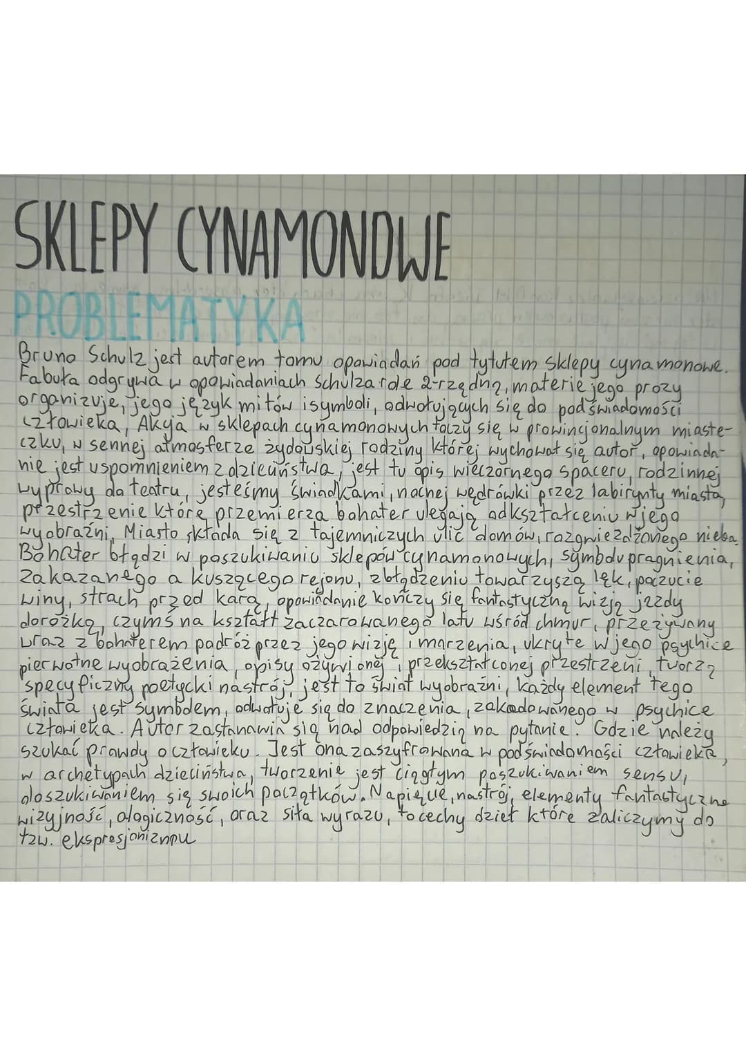 SKLEPY CYNAMONDWE
PROBLEMATYKA
W
N
Bruno Schulz jest autorem tomu opowiadań pod tytutem sklepy cynamonowe.
Fabuła odgrywa w opowiadaniach Sc