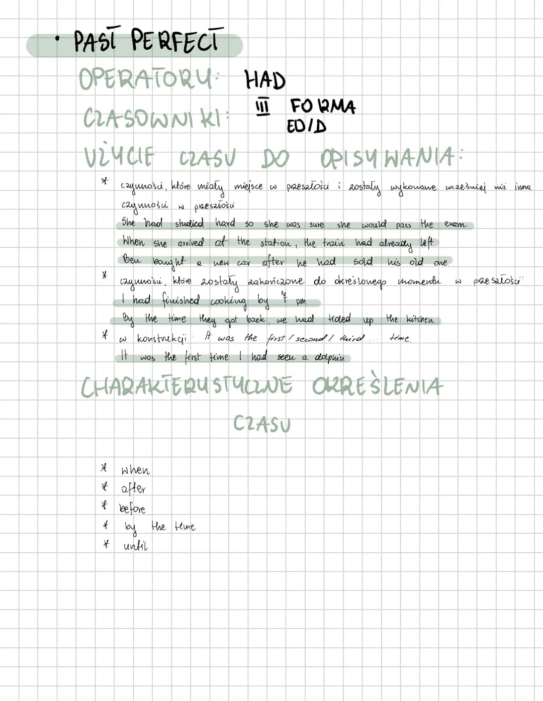 CZASY PRZESZŁE
•PAST SIMPLE
OPERATORY.
CZASOWNIKI
WAS I WERE
DID
FORMA
ED
UZYCIE CZASU DO OPISYWANIA.
*
czynności i sytuacji, które miały mi