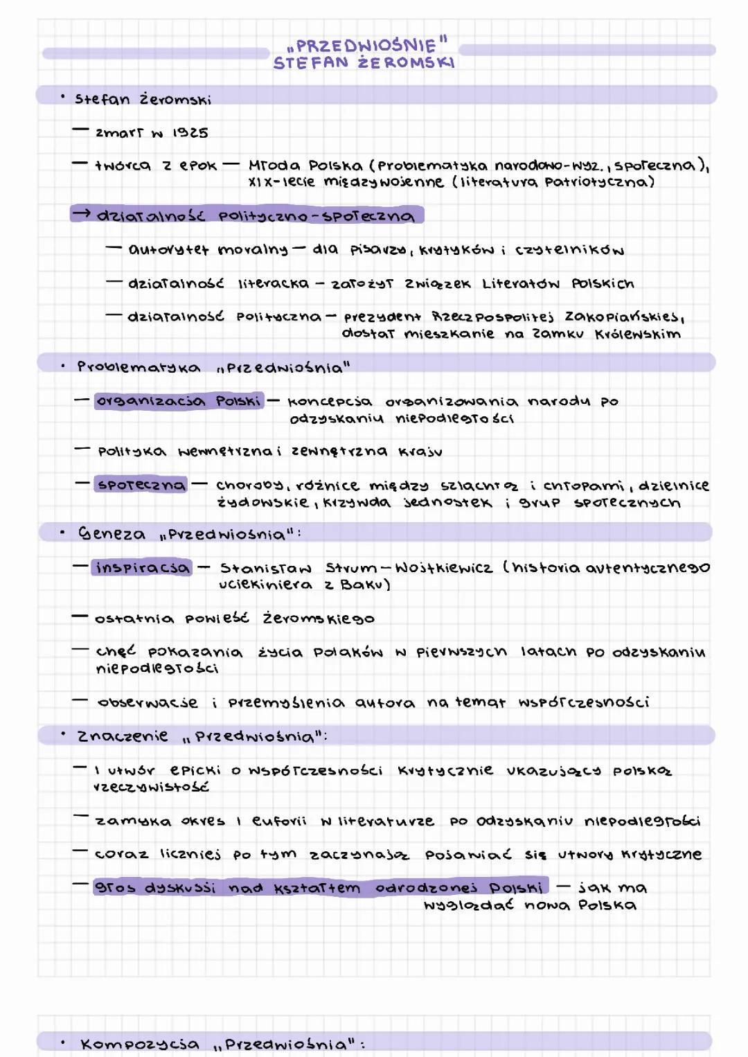 "Przedwiośnie" Stefana Żeromskiego - wprowadzenie