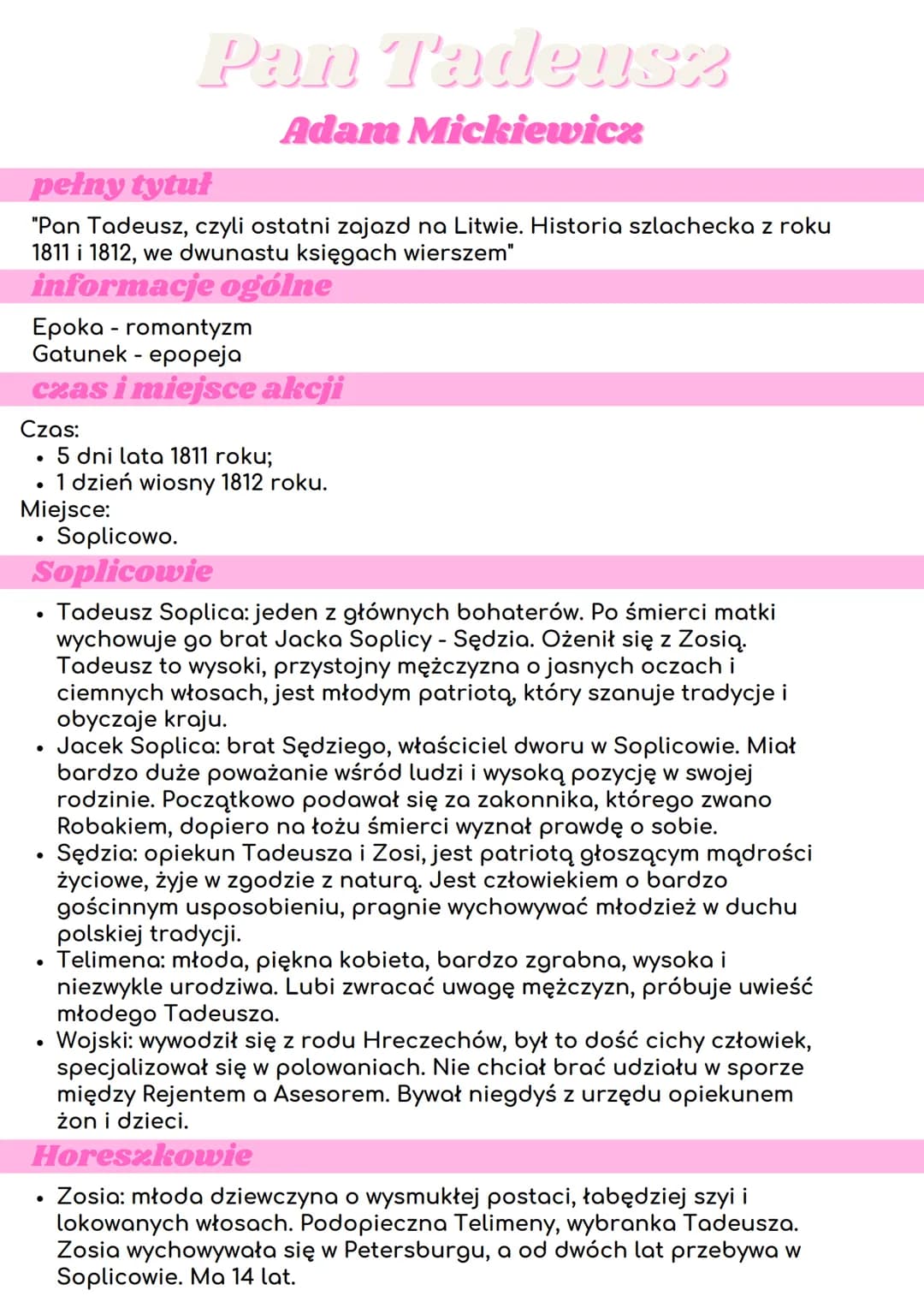 pełny tytuł
"Pan Tadeusz, czyli ostatni zajazd na Litwie. Historia szlachecka z roku
1811 i 1812, we dwunastu księgach wierszem"
informacje 