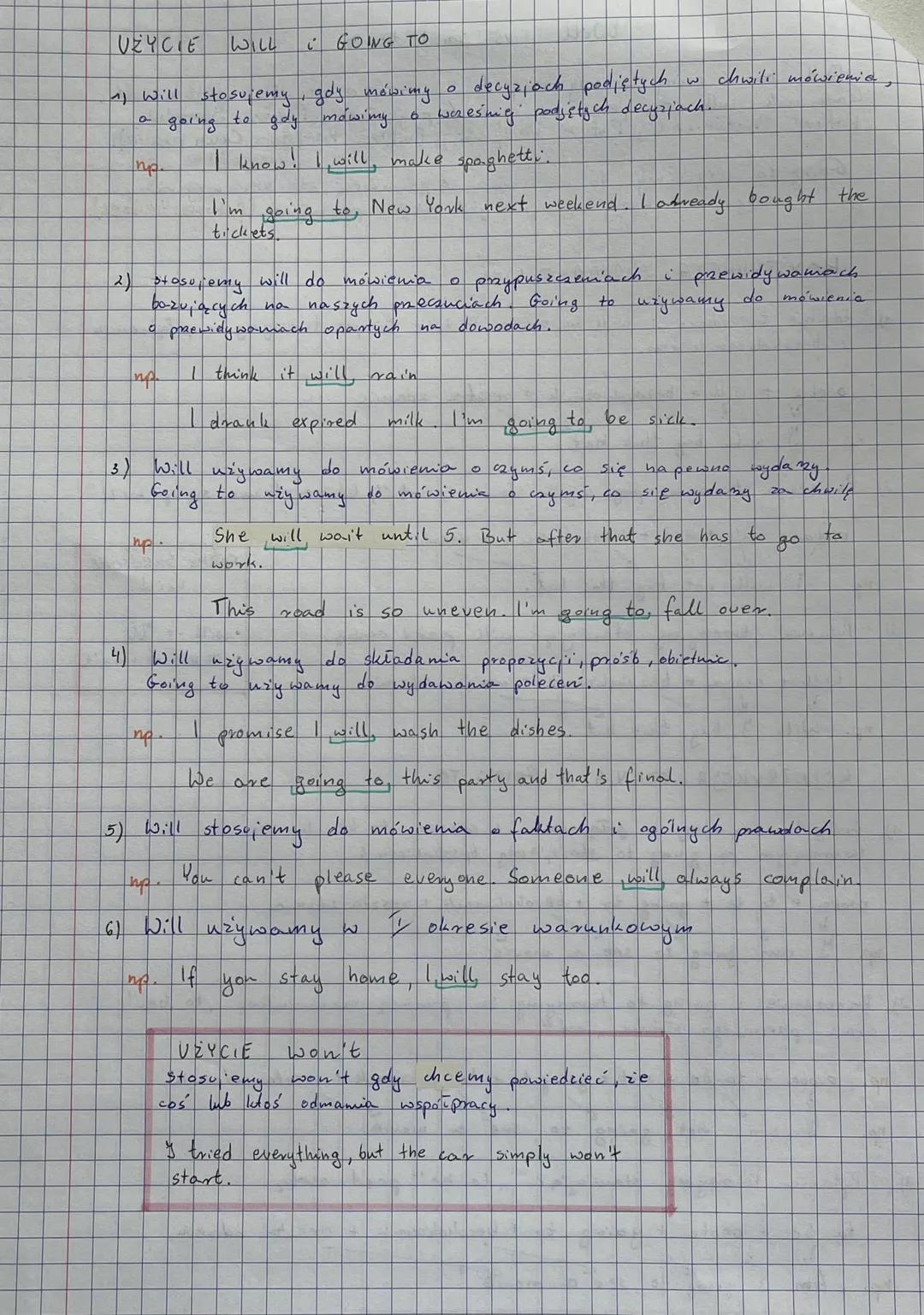 1)
3)
to
Will
oro 2 going
Gasownik will stosujemy
op
no
przyszłych zamiarach.
przyszłych Future Simple
Future Continuous, Future Perfect, Fu