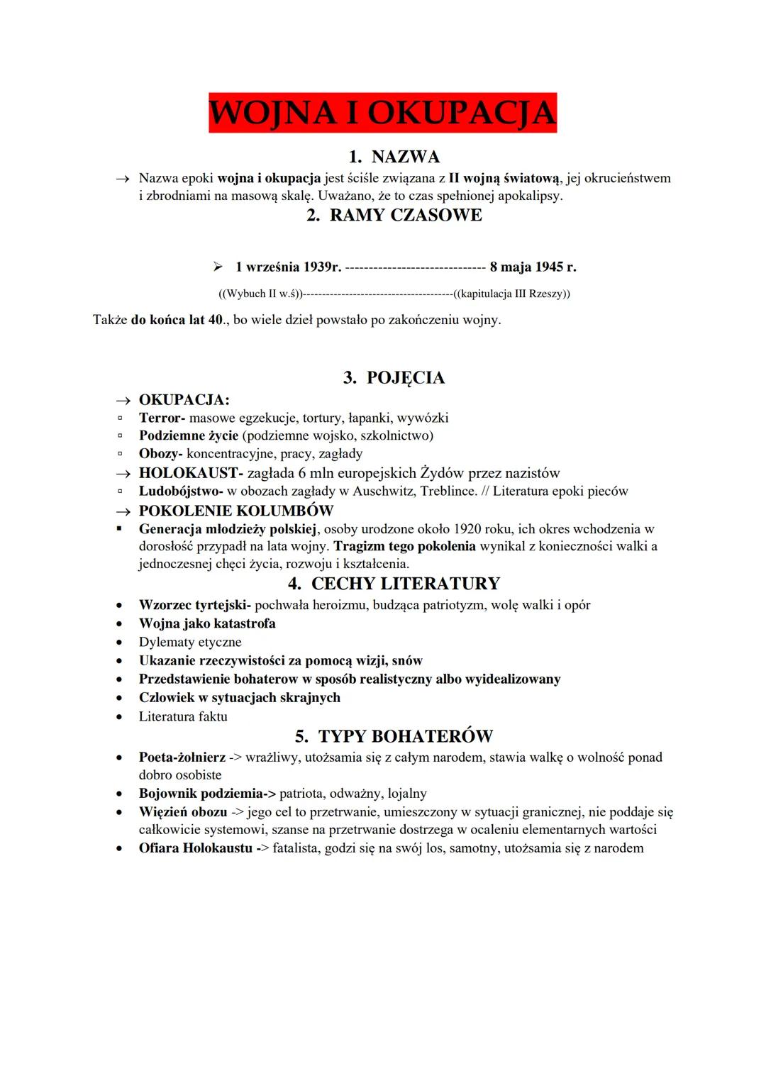 WOJNA I OKUPACJA