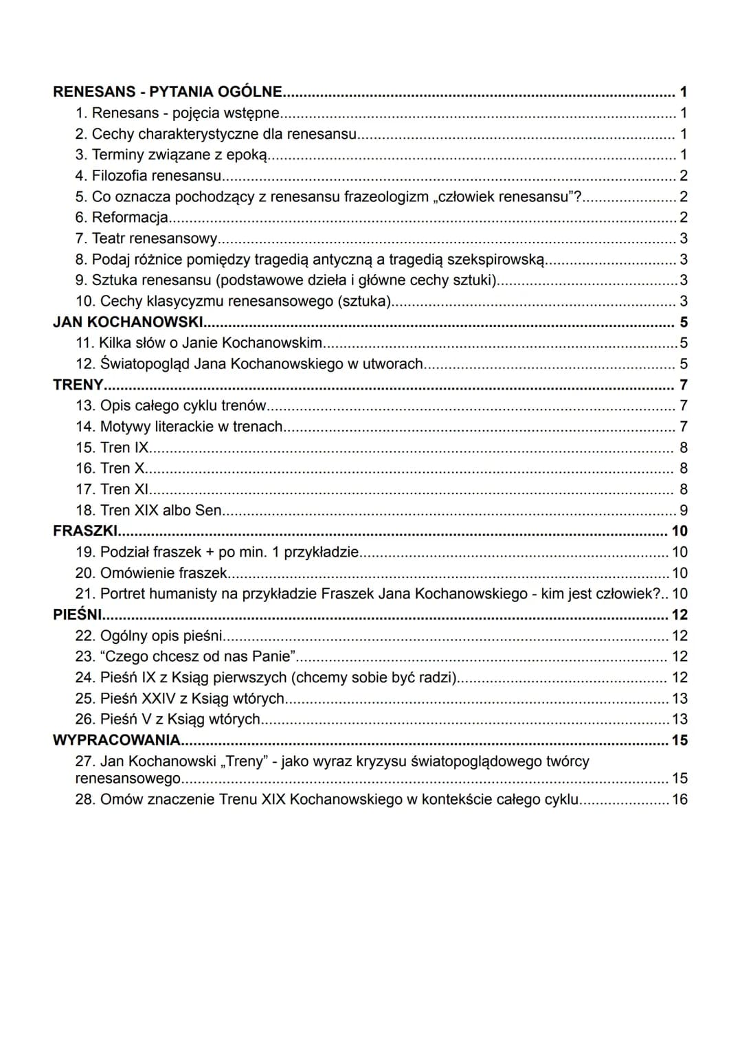 RENESANS-PYTANIA OGÓLNE.
1. Renesans- pojęcia wstępne..
2. Cechy charakterystyczne dla renesansu.
3. Terminy związane z epoką...
4. Filozofi