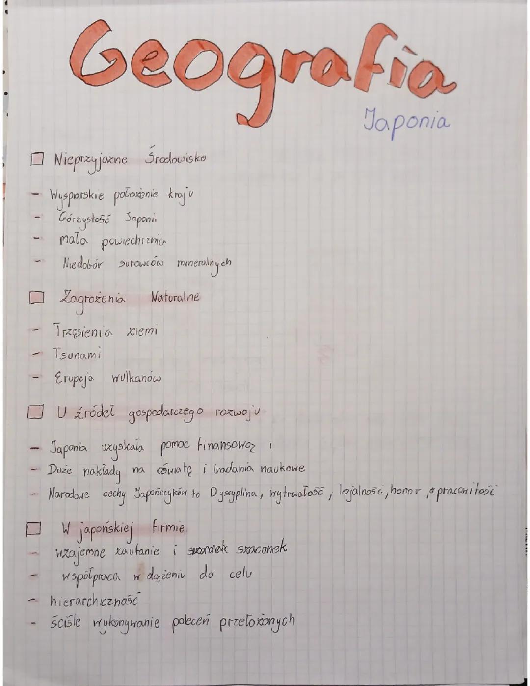 Geografia Japonii dla Klasy 8