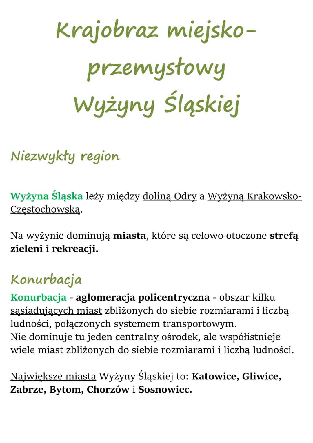 Krajobraz miejsko-
przemysłowy
Wyżyny Śląskiej
Niezwykły region
Wyżyna Śląska leży między doliną Odry a Wyżyną Krakowsko-
Częstochowską.
Na 
