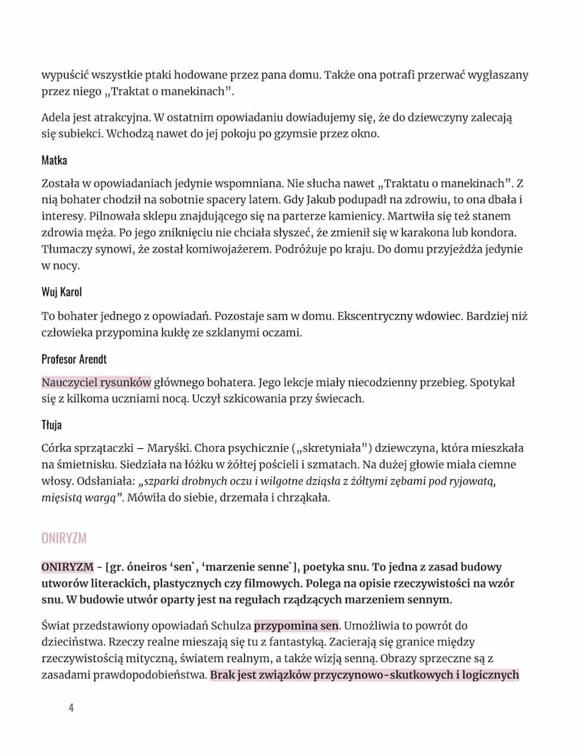 SKLEPY CYNAMONOWE
CZAS I MIEJSCE AKCJI
Akcja opowieści składających się na Sklepy Cynamonowe rozgrywa się w dzieciństwie
bohatera-narratora.