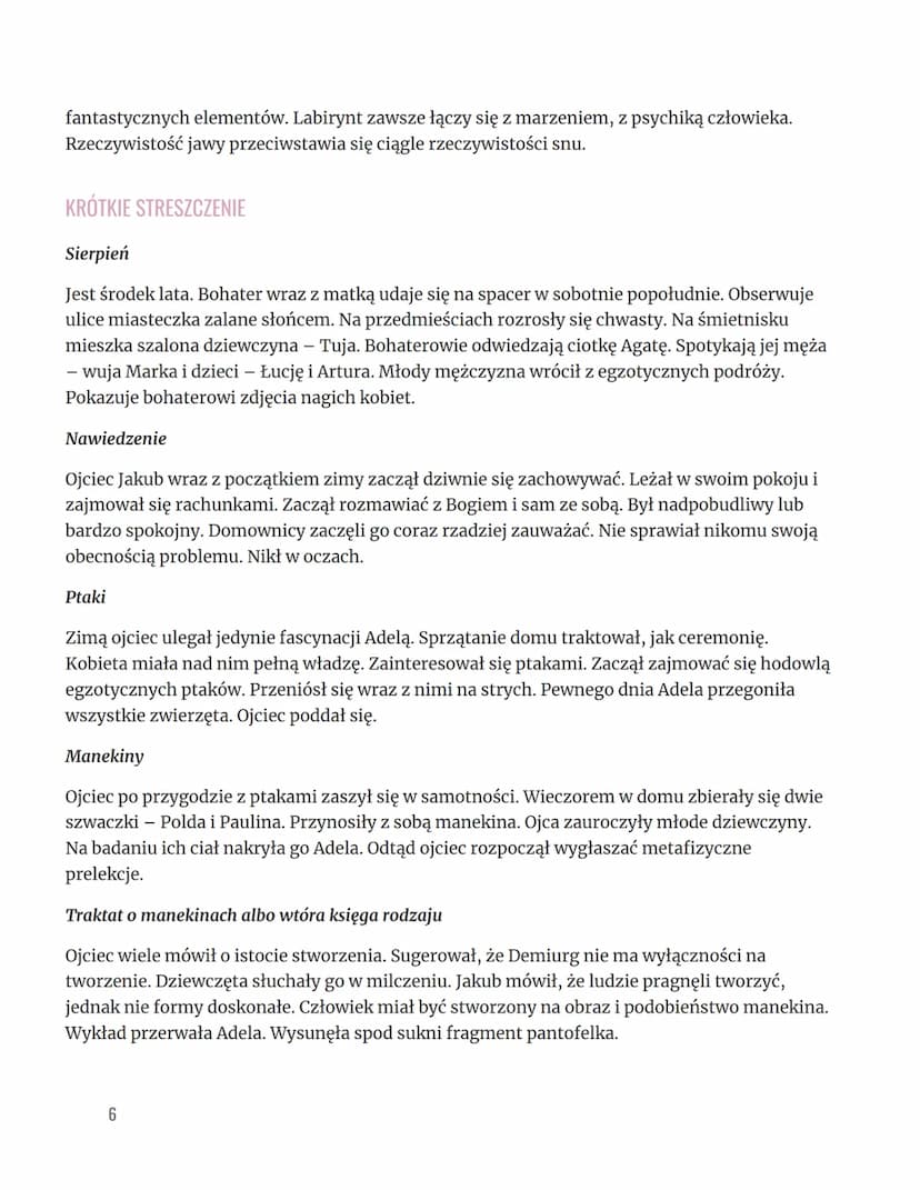 SKLEPY CYNAMONOWE
CZAS I MIEJSCE AKCJI
Akcja opowieści składających się na Sklepy Cynamonowe rozgrywa się w dzieciństwie
bohatera-narratora.