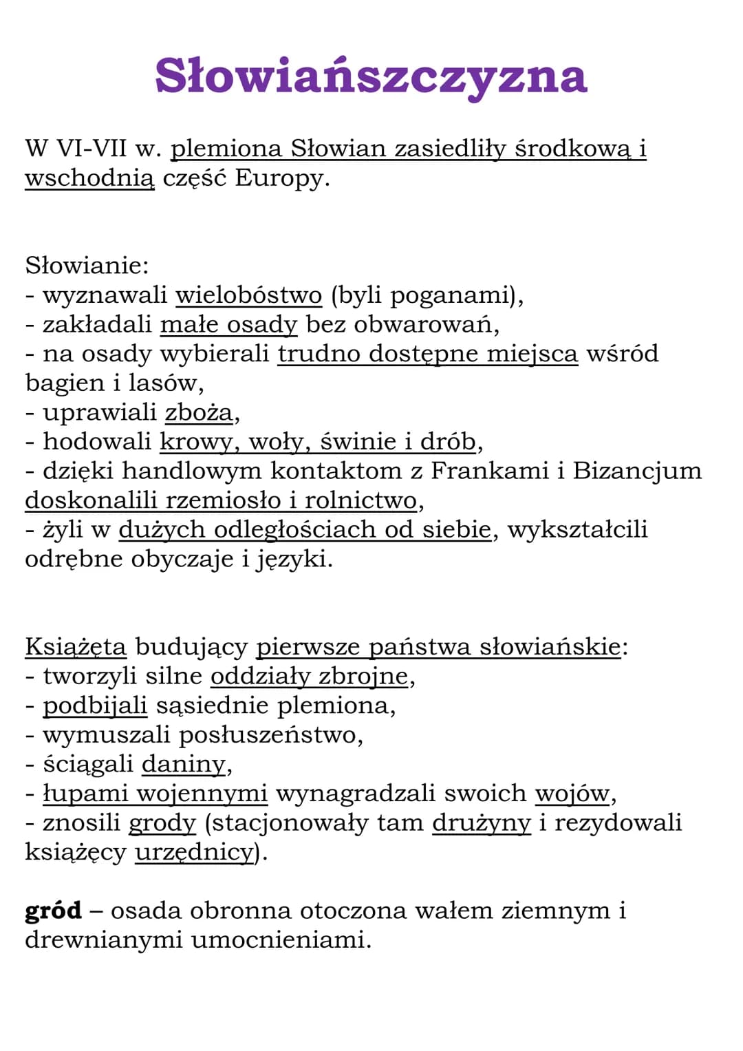 
<p>W VI-VII wieku plemiona Słowian zasiedliły środkową i wschodnią część Europy. Słowianie wyznawali wielobóstwo (byli poganami) i zakładal