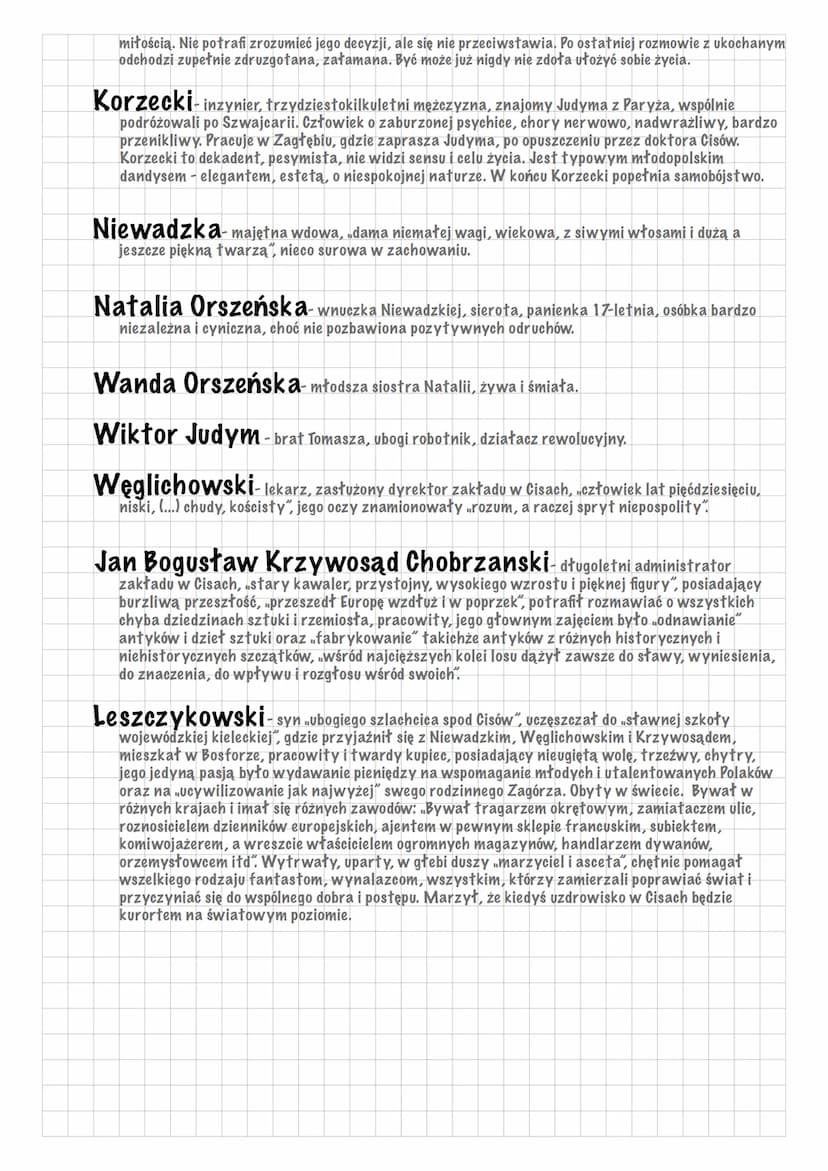 LUDZIE BEZDOMNI
Autor:Stefan Żeromski
Typ utworu:powieść społeczna
Rok wydania: 1900 rok
Bohaterowie:
Doktor Tomasz Judym-młody chirurg, syn