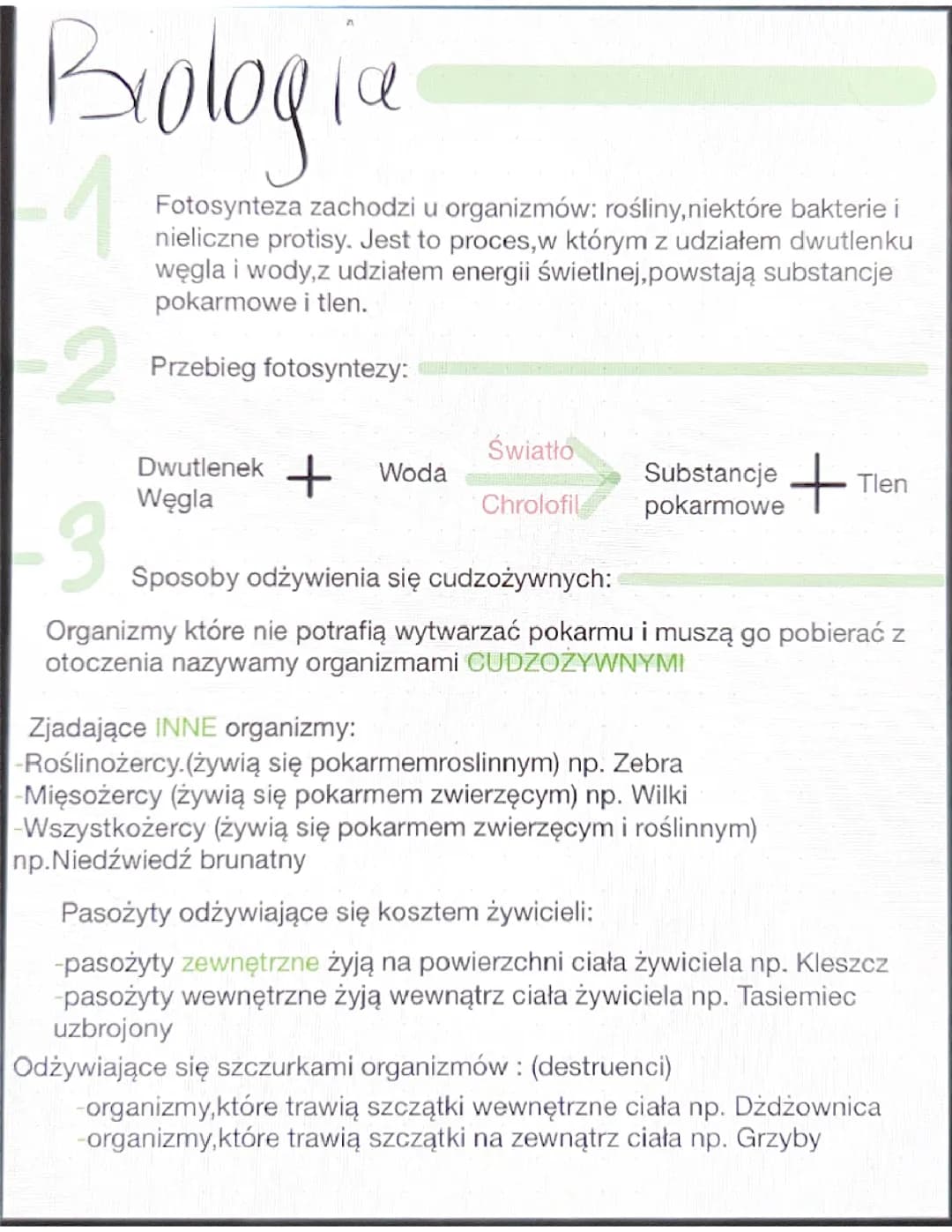 Biologia klasa 5 dział 2