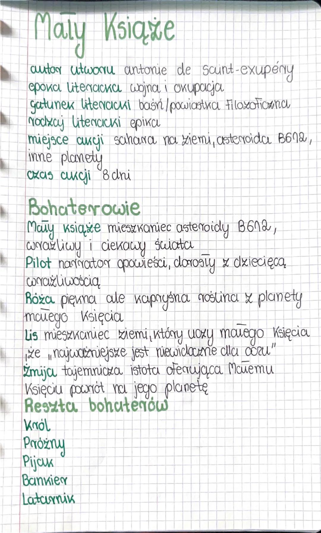 - Maly Książe
autor utworu antonie de Saint-exupéry
epoka literacka wojna i okupacja
gatunek literacki baśń/powieść filozoficzna
rodzaj lite