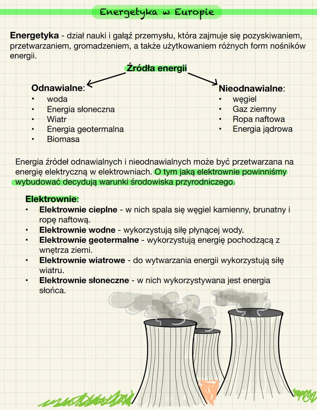 Energetyka w Europie
Energetyka - dział nauki i gałąź przemysłu, która zajmuje się pozyskiwaniem,
przetwarzaniem, gromadzeniem, a także użyt