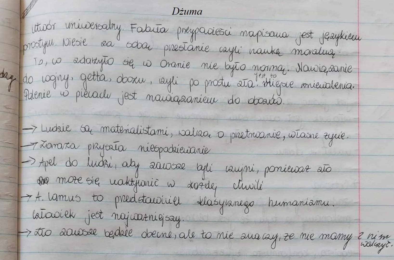 Lekyja
Temat: Lasady egrystsmijonalizmu
A. Camus - krytykował stalinismi, wrazliny
*Filozofia egrystencjonalizmu
f
|_załabiek = jednostka sa