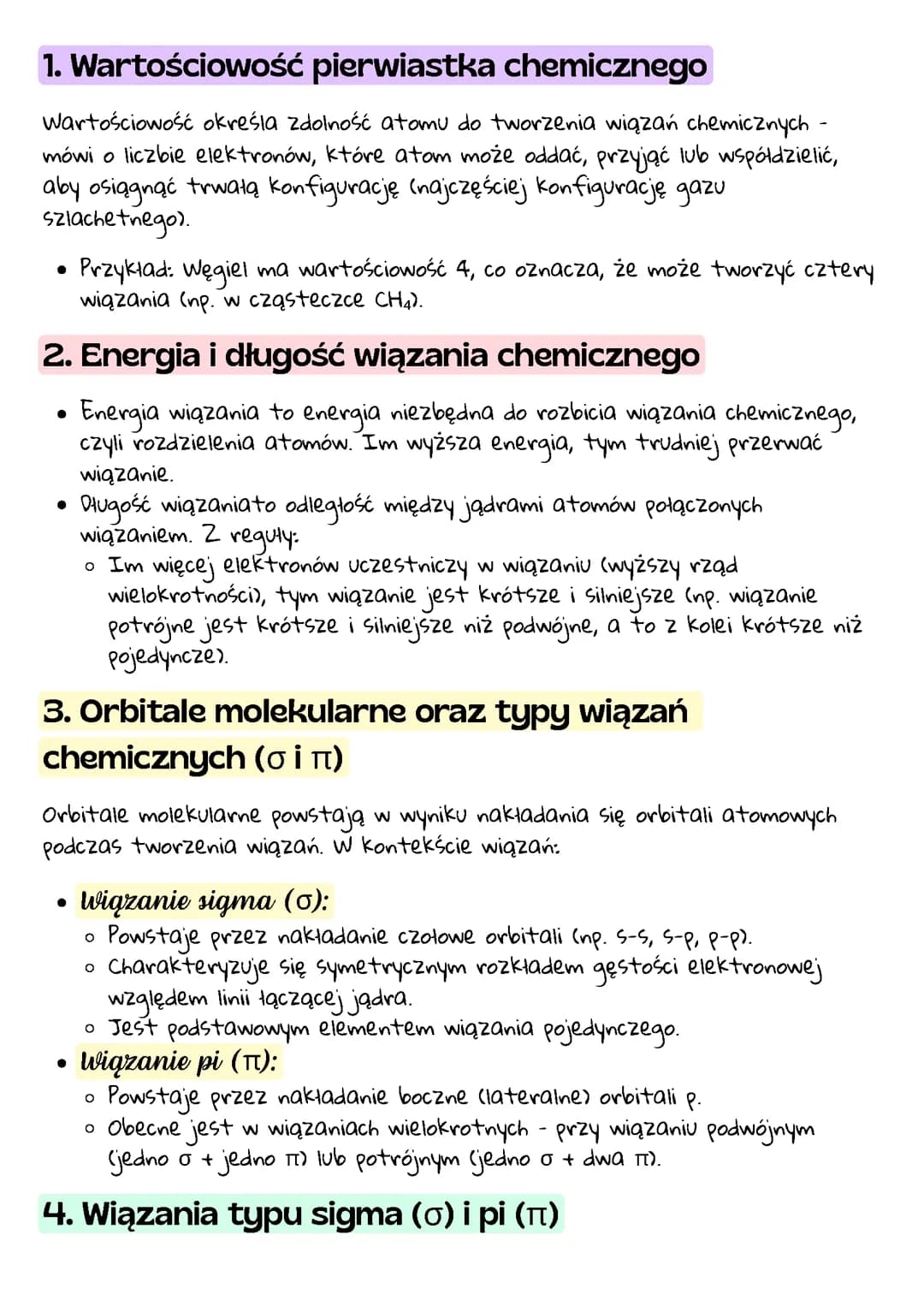 rodzaje wiązań chemicznych (chemia rozszerzona)