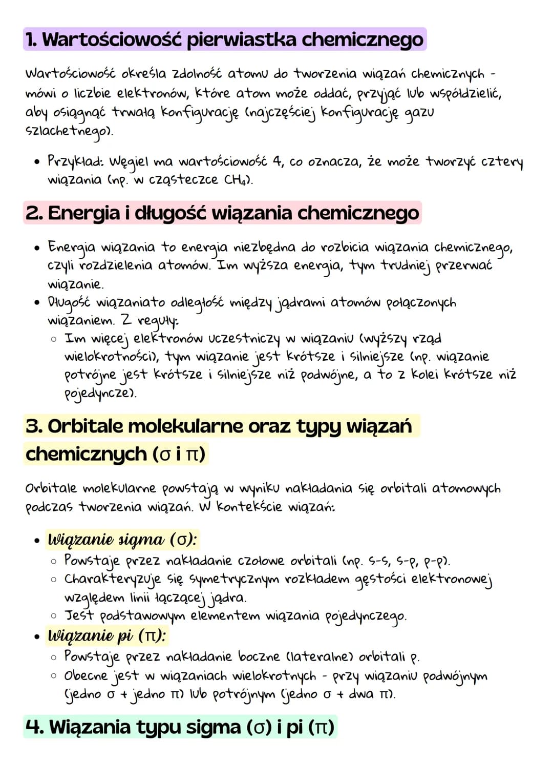 # 1. Wartościowość pierwiastka chemicznego
Wartościowość określa zdolność atomu do tworzenia wiązań chemicznych -
mówi o liczbie elektronów,