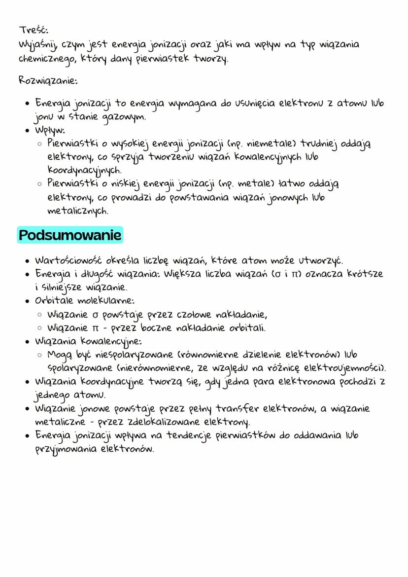 # 1. Wartościowość pierwiastka chemicznego
Wartościowość określa zdolność atomu do tworzenia wiązań chemicznych -
mówi o liczbie elektronów,