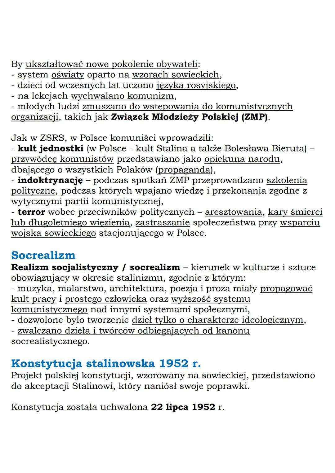 MZ_LEARNING_KNOW

# Polska w czasach stalinizmu
## Klasa 8, „Wczoraj i dziś", Nowa Era

**Daty do zapamiętania:**
powstanie PZPR (1948),
pla