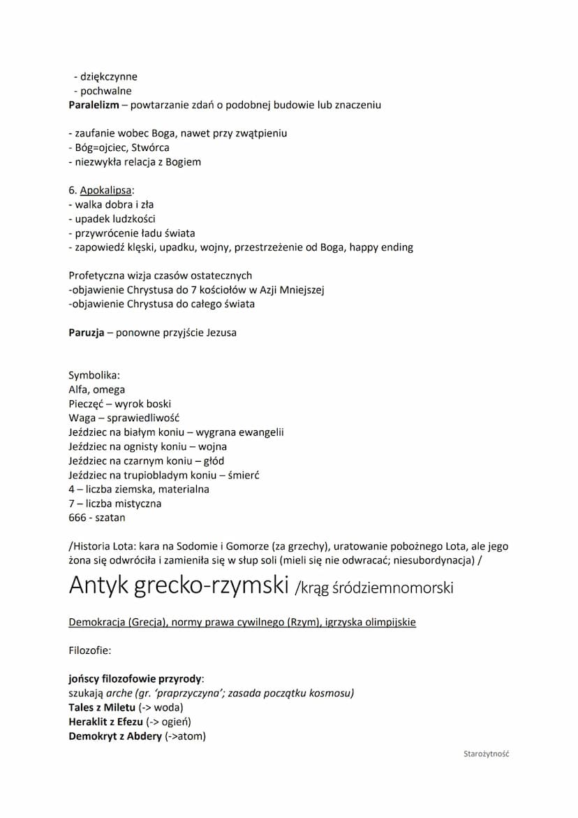 Biblia
Ok. 4000 r.p.n.e. (wynalezienie pisma przez Sumerów) - 476 r.n.e. (upadek Cesarstwa
Zachodniorzymskiego)
PRZYMIERZE - nazwa przyrzecz