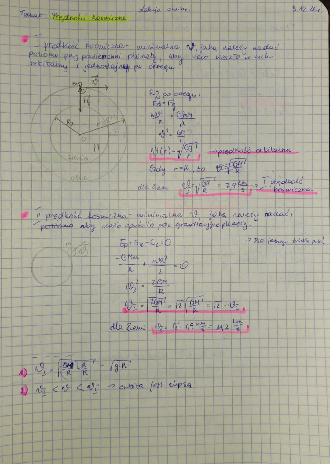 
<p>The minimum speed, as it should be given horizontally, above the surface of the planet, for the body to enter into an orbital and unifor
