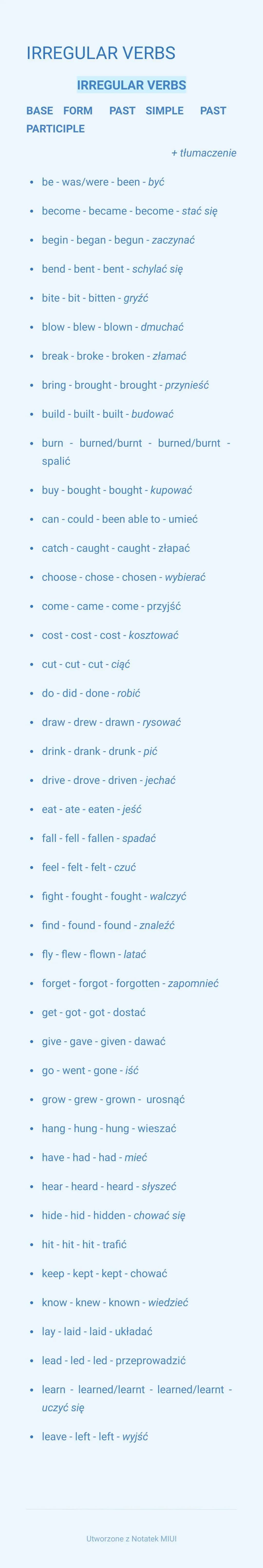 The Ultimate Irregular Verbs List with Translations (PDF Included!)