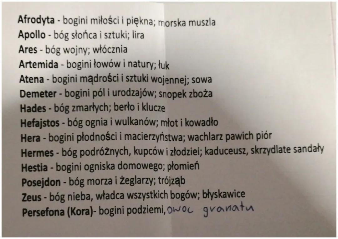 Bogowie i boginie mitologii greckiej
