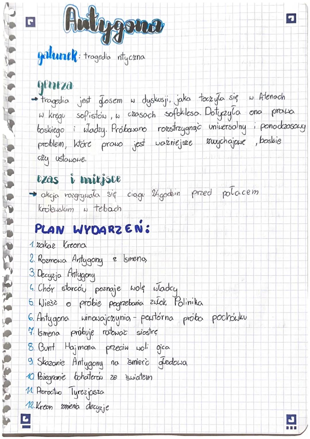 L
Antygona
gatunek tragedia ntyczna
geniza
tragedia jest glosem
dyskusji, jaka toczyła się w Atenach
W
ona prawa
kręgu sofistów, w czasach s