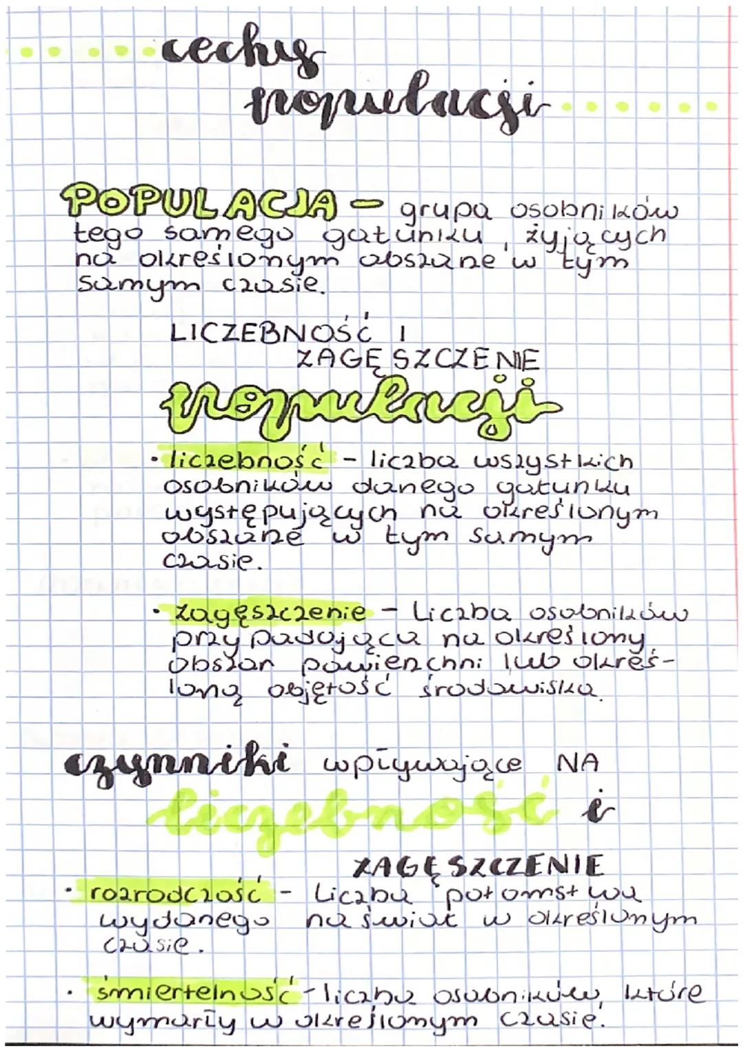 cechis
populacsi
POPULACJA grupa osobni κόω
tego samego gatunku, żyjących
na okresionym abszane w tym
samym czasie.
LICZEBNOŚĆ I
ZAGĘ SZCZEN