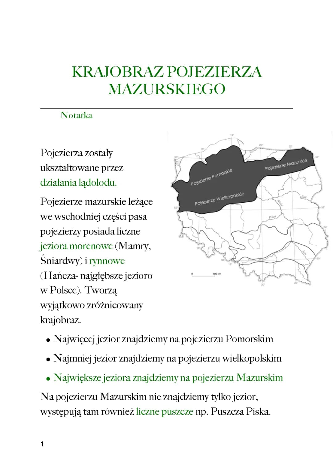 Krajobraz Pojezierza Mazurskiego