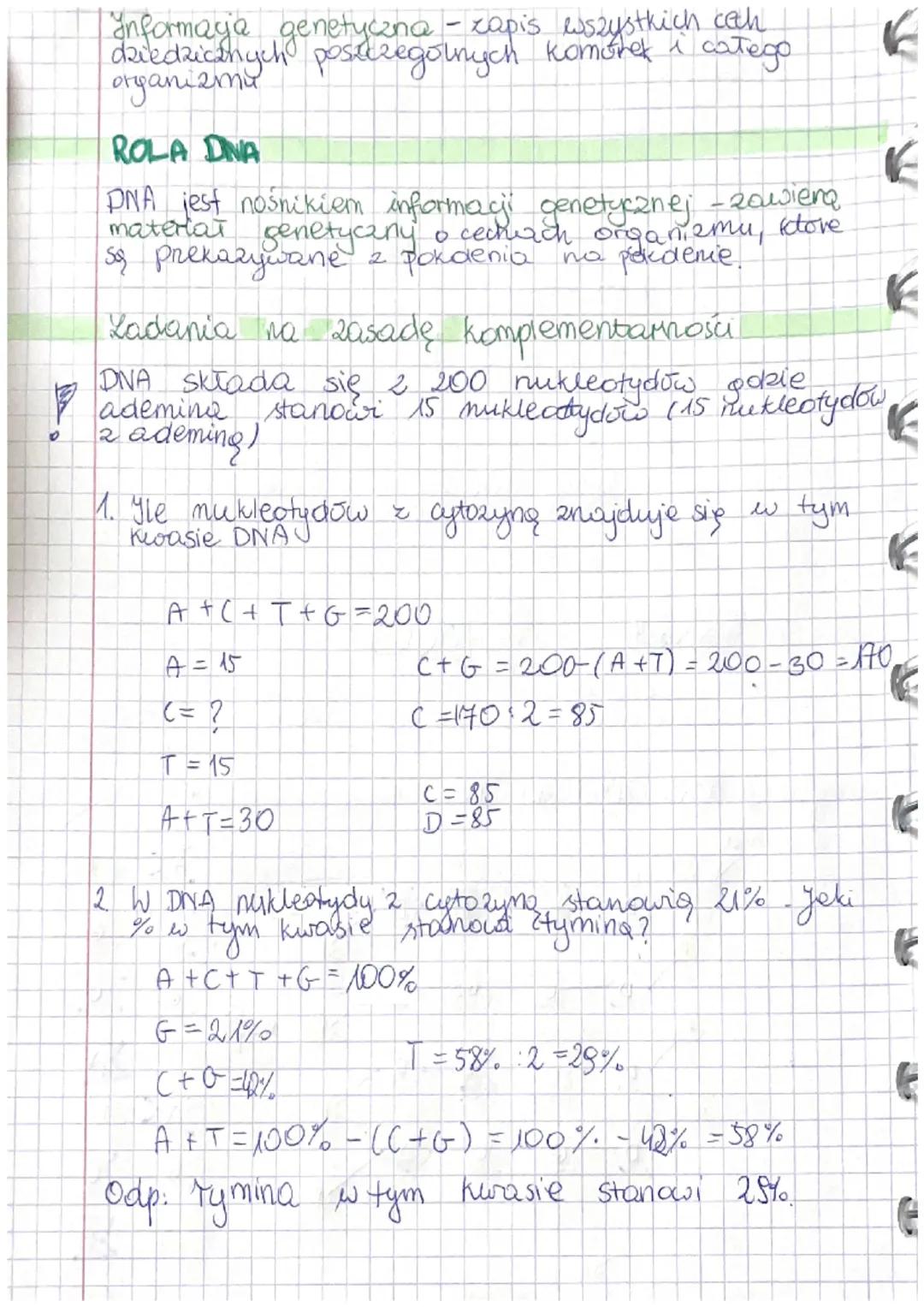 KLASA IV
Lekya
#03 2023 Temat: Budowa woda kwasow nukleinowych

1. Budowa DNA
a) budowa nukleotydu
b) wiązania chemiczne w ONA
gu
c) budowa 