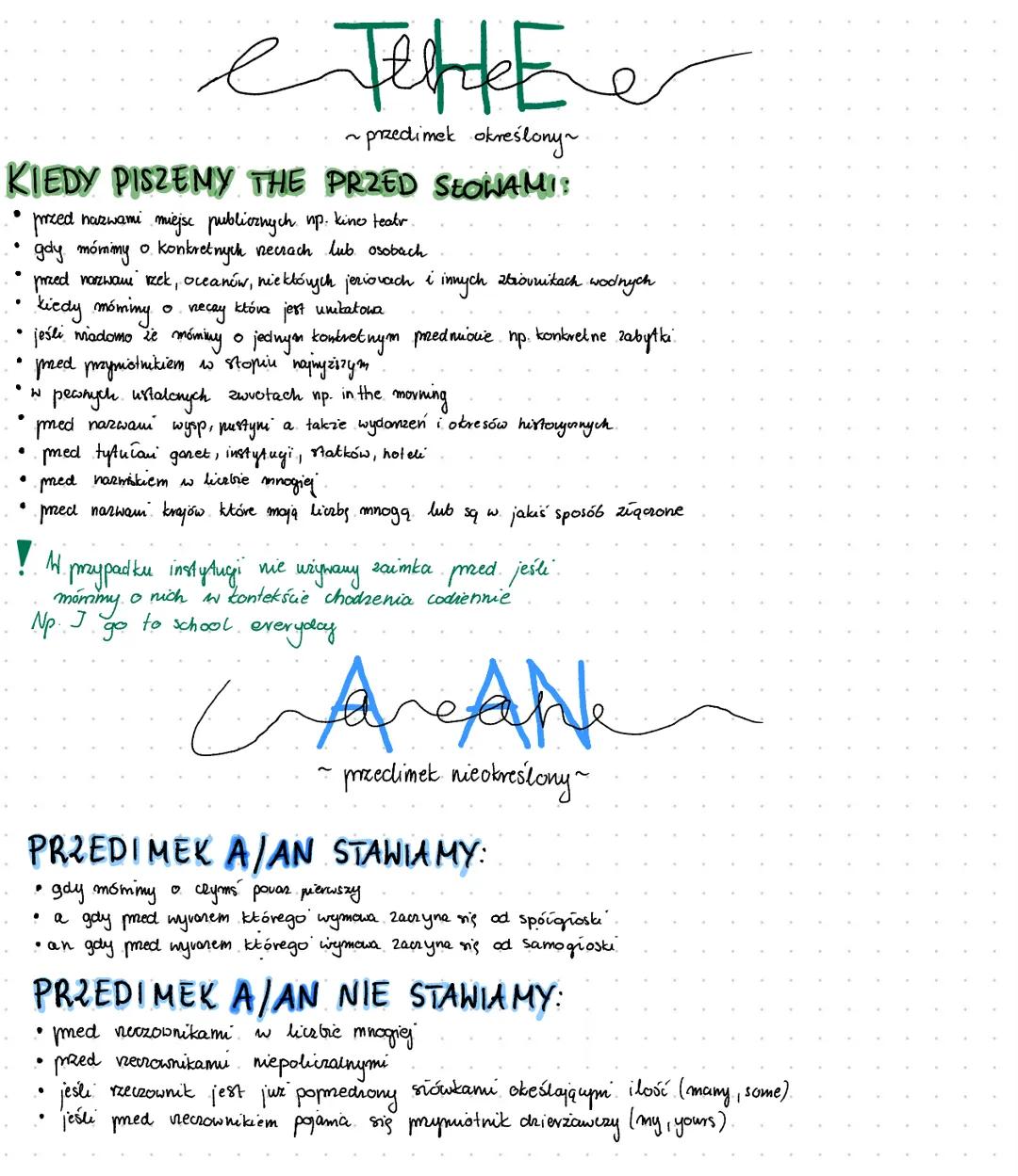 ●
KIEDY PISZEMY THE PRZED SŁOWAMI:
przed
nazwami
miejsc publicznych np. kino teatr.
gdy mómimy o konkretnych necrach lub osobach
przed narzw