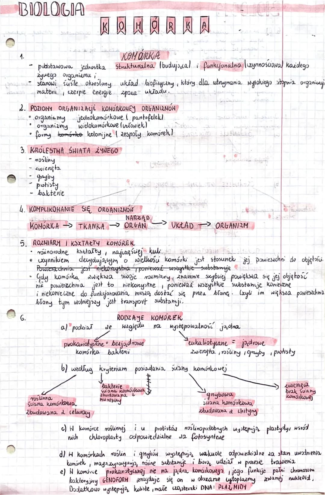 BIOLOGIA
1.
2. POZIOMY ORGANIZACji KOMÓRKONEY ORGANIZMÓN
jednokomórkowe i pantofelek)
wielokomórkowe (złowiek)
organia my
organizmy
formy ko